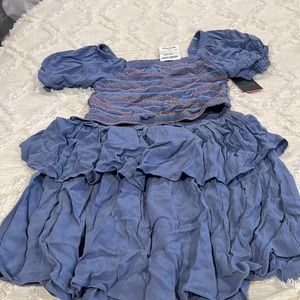 Slate blue two piece outfit